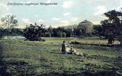 Vykort från ca 1900 - Värtagasverket